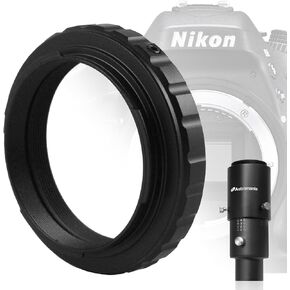 Astromania Variable Projection Adapter 1.25" Extension Tube Kit - Bundle with - Nikon DSLR/SLR Camera T-Ring Adapter