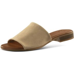JATAREA Women’s Slip-On Leather Flat Sandals with Round Open Toe | Classic and Trendy Slippers - CAVERY