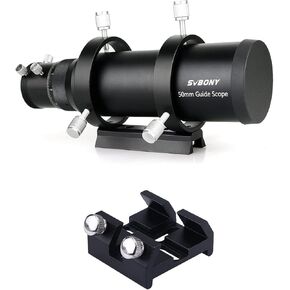 SVBONY Universal Dovetail Base Finderscope Mount Bracket, Bundle with SV106 Guide Scope 50mm with Helical Focuser Finder for Astronomical Telescope