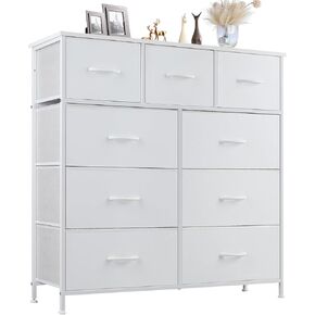 Dumos Dresser لغرفة النوم ، منظم التخزين مع 9 أدراج ، صندوق من الأدراج مع صناديق القماش ، إطار معدني قوي ، طاولة خشبية للخزانة ، المدخل ، الحضانة