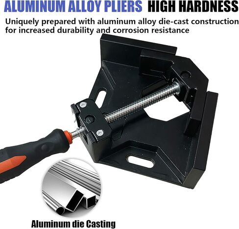 Corner Clamp 4pcs 90 Degree Right Angle Clamp with Adjustable Aluminum Alloy Swing Jaw, Single Handle Clamps for Woodworking, Photo Framing, Gifts for Men Dad - Silver Gray in Kuwait