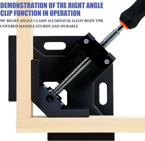 Corner Clamp 4pcs 90 Degree Right Angle Clamp with Adjustable Aluminum Alloy Swing Jaw, Single Handle Clamps for Woodworking, Photo Framing, Gifts for Men Dad - Silver Gray in Kuwait