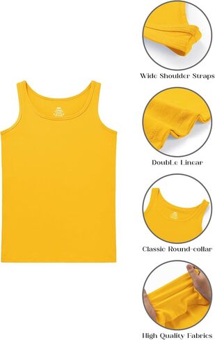 QBK 2T-13Years Girls Tank Tops Cotton Dance Tank Tops Basic Undershirts Sleeveless Tops for Gymnastics Ballet Dancewear in Saudi Arabia