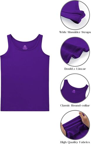 QBK 2T-13Years Girls Tank Tops Cotton Dance Tank Tops Basic Undershirts Sleeveless Tops for Gymnastics Ballet Dancewear in Saudi Arabia