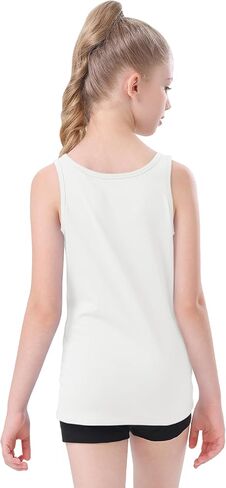 QBK 2T-13Years Girls Tank Tops Cotton Dance Tank Tops Basic Undershirts Sleeveless Tops for Gymnastics Ballet Dancewear in Saudi Arabia