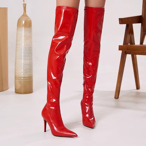 كعب Feinlina Stiletto فوق حذاء الركبتين السوستورات العالية في الركبتين in Saudi Arabia