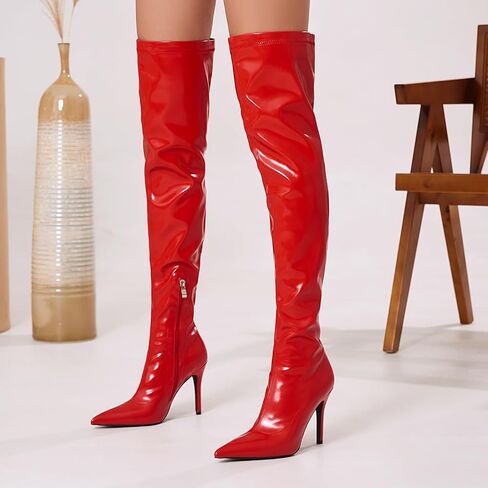 كعب Feinlina Stiletto فوق حذاء الركبتين السوستورات العالية في الركبتين in Saudi Arabia