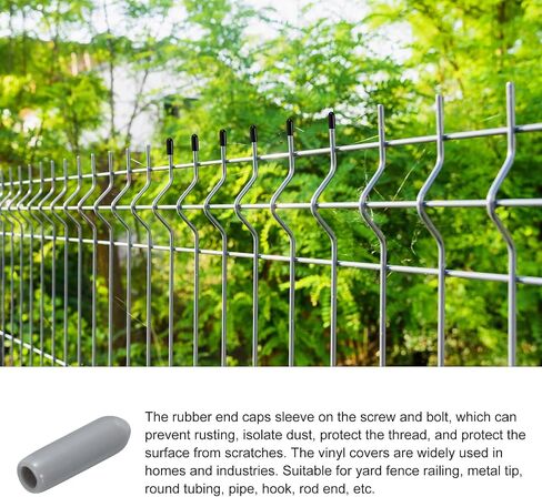 Screw Thread Protector Cover Rubber End Caps, [for Screw, Bolt] - 3/8"(10mm) ID/Grey/20pcs in Saudi Arabia