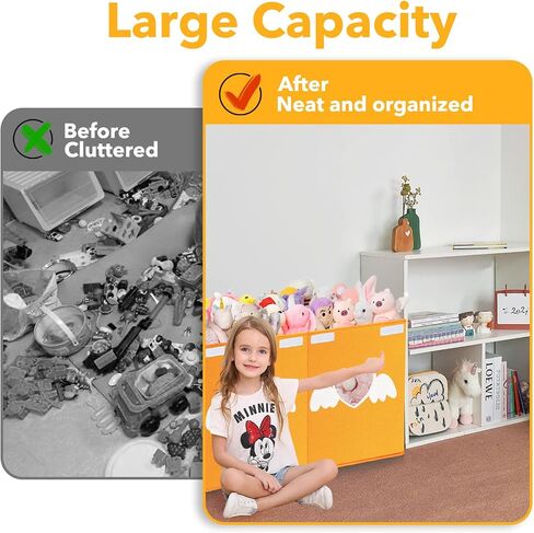 Large Toy Box Chest,Collapsible Sturdy Storage Bins with Lids,Large Kids Toy Storage Organizer Boxes Baskets for Kids,Boys,Girls,Toddler,Nursery Room,Playroom(Orange Heart) in Saudi Arabia
