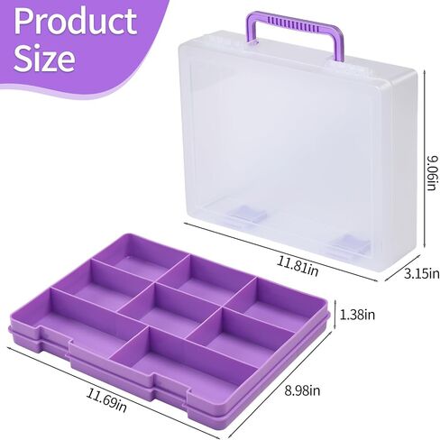 Douorgan Toy Storage Organizer for Lego Stackable Organizer Bins Portable Organizer Containers Storage Box Plastic Case for Bead Bracelet Making DIY Jewelry Nail Charms (Purple) in Kuwait