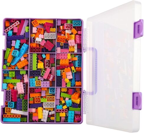 Douorgan Toy Storage Organizer for Lego Stackable Organizer Bins Portable Organizer Containers Storage Box Plastic Case for Bead Bracelet Making DIY Jewelry Nail Charms (Purple) in Kuwait