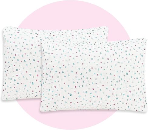Ruili Toddler Pillowcase 16x22 Kids Pillowcase, Soft Breathable Pillow Protector Machine Washable Envelope Closure, 2 Pack Waterproof Travel Pillowcases for Girls Boys (Pink Heart) in Saudi Arabia