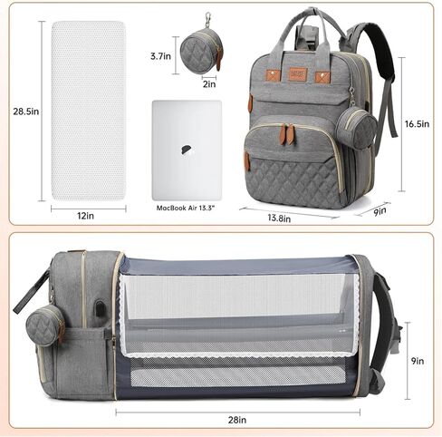 Diaper Bag Backpack. Large Travel Diaper Bag. Multifunctional Waterproof Diaper Bag With Changing Pad, USB Port, Stroller Straps And Pacifier Case. Available For Baby Registry And Baby Shower Gifts. in Kuwait