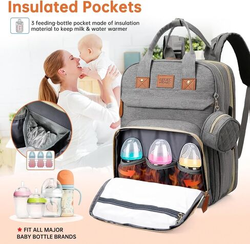 Diaper Bag Backpack. Large Travel Diaper Bag. Multifunctional Waterproof Diaper Bag With Changing Pad, USB Port, Stroller Straps And Pacifier Case. Available For Baby Registry And Baby Shower Gifts. in Kuwait