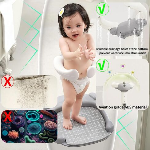 Baby Shower Stand Bath Support Anti-Pinch Adjustable Height and Armrest Shower Tower with Anti-Slip Mat for Toddler Standing Up Themselves, Ideal Gift for Infants 6+ Months (Green) in Kuwait