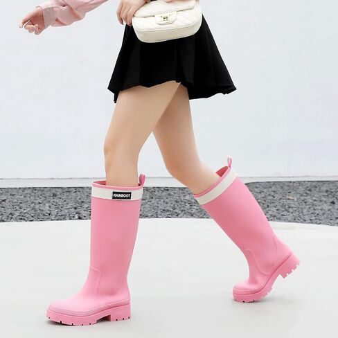 Rain Boots for Women, Waterproof Rubber Garden Boots Durable Slip Resistant Muck Boots,Tall Water Fishing Shoes Comfort Knee High Work for Outdoor in Saudi Arabia