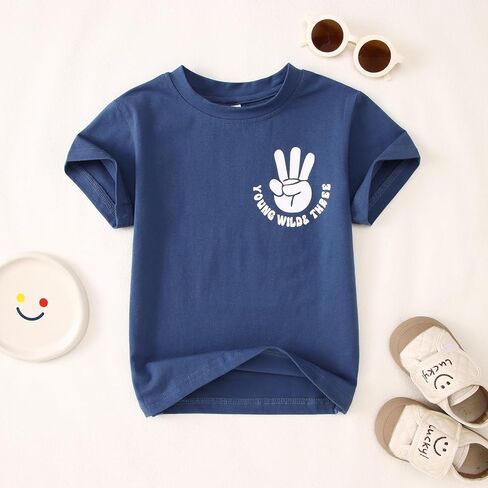 BOUTIKOME Young Wild and Three Birthday Boy Shirt 3rd Birthday Outfit 3 Year Old Boy T-Shirt Third B-Day Party Tees Tops in Saudi Arabia