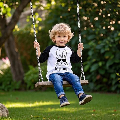 طفل عيد الفصح يوم القمصان بويز فتيات راجلان كم 3/4 أحواض حفارة TRACK THERT BUNNY EGGS TEE TOP 2-7 سنوات in Kuwait