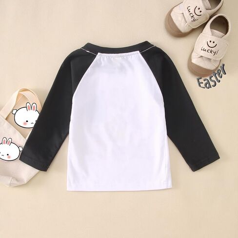 Toddler Baby Boys Easter Shirt Funny Hip Hop Bunny with Sunglasses T-Shirt Long Sleeve Easter Rabbit Graphic Top in Saudi Arabia