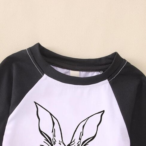 Toddler Baby Boys Easter Shirt Funny Hip Hop Bunny with Sunglasses T-Shirt Long Sleeve Easter Rabbit Graphic Top in Saudi Arabia
