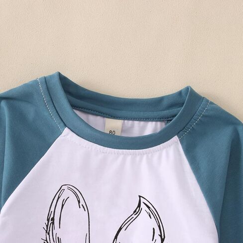 Easter Bunny T-Shirt for Toddler Boys Sunglasses Rabbit Shirts Raglan Sleeve Funny Graphic Tees Tops 1-6 Years in Kuwait