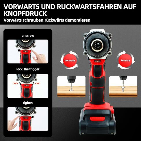 DOGTOOTH 21V MAX Cordless Battery Powered Drill Driver, 1* Battery and Charger, 2 Variable Speed, Build-in LED Lights, 43 Bits Storage Kit - Green in Kuwait