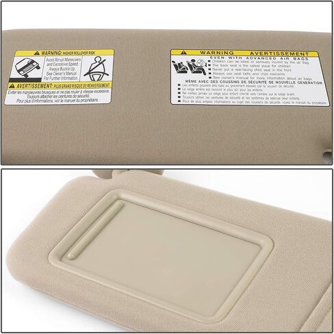 DNA Motoring ZTL-Y-0157-R-GY Factory Style Right Passenger Side Sun Visor Compatible with 09-16 Toyota Venza Illuminated Models in Saudi Arabia