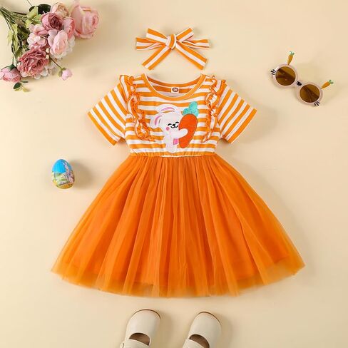 Toddler Baby Girl Easter Dress Toddler Girl Easter Day Tutu Dress Easter Bunny Dresses in Saudi Arabia