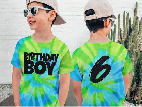 Birthday Boy Shirts 1-10 Years Old Birthday Tshirt Kids Toddler Baby Boys Birthday Party Outfits Tie Dye Tees Tops in Kuwait
