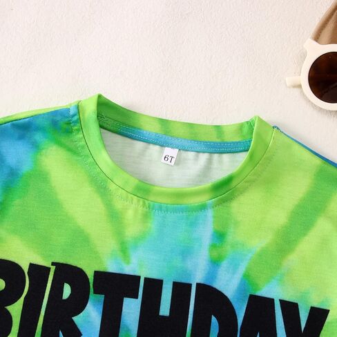 Birthday Boy Shirts 1-10 Years Old Birthday Tshirt Kids Toddler Baby Boys Birthday Party Outfits Tie Dye Tees Tops in Kuwait