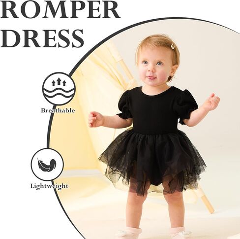 Newborn Baby Girl Romper Dress Ruffle Short Sleeve Solid Casual Tulle Dresses Baby Girl Clothes for Girls 0-24Months in Saudi Arabia
