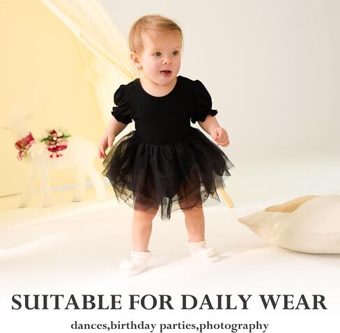 Newborn Baby Girl Romper Dress Ruffle Short Sleeve Solid Casual Tulle Dresses Baby Girl Clothes for Girls 0-24Months in Saudi Arabia