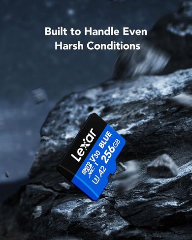 Lexar 256GB 2 Pack Blue Micro SD Card Up to 160MB/s, microSDXC UHS-I Memory Card with SD Adapter, C10, U3, A2, V30, Full HD, 4K UHD, High Speed TF Card in Saudi Arabia
