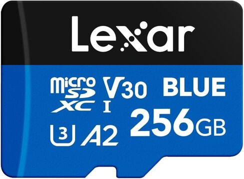 Lexar 256GB 2 Pack Blue Micro SD Card Up to 160MB/s, microSDXC UHS-I Memory Card with SD Adapter, C10, U3, A2, V30, Full HD, 4K UHD, High Speed TF Card in Saudi Arabia