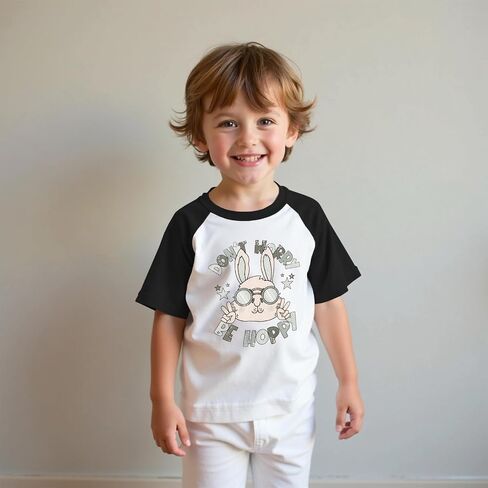 CM C & M WODRO TODDLER BOY EASTER T-Shirt Hip Hop Bunny Shirt Raglan Short Sleeve Kids Funny Rabbit Graphic Tops in Kuwait