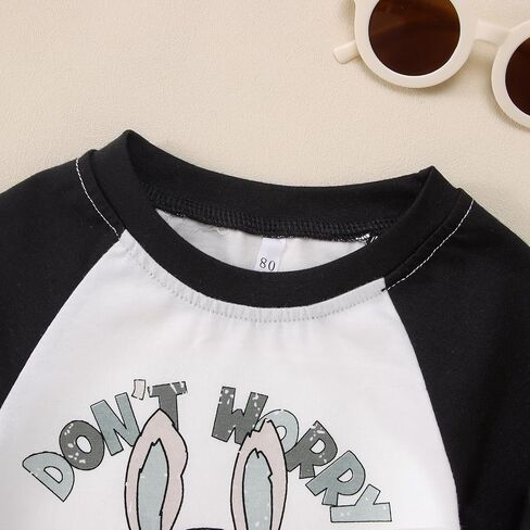 CM C & M WODRO TODDLER BOY EASTER T-Shirt Hip Hop Bunny Shirt Raglan Short Sleeve Kids Funny Rabbit Graphic Tops in Kuwait