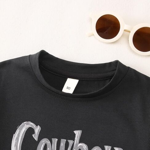 طفل طفل رعاة البقر قميص رجعية أحذية غربية Tshirt Baby Boys Western Rodeo ملابس قصيرة الأكمام الصيف قمم Tee Tops in Kuwait