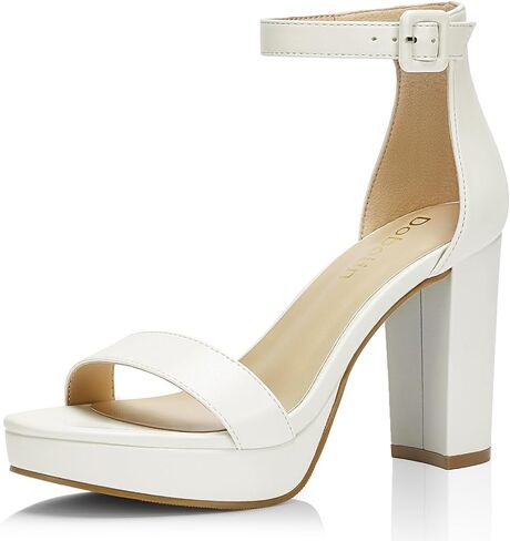 Platform Heels for Women 4-Inch Ankle Strap Open Toe Sandals Wedding Party Dress Shoes Wide Feet Friendly in Kuwait