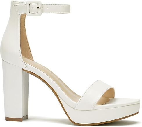 Platform Heels for Women 4-Inch Ankle Strap Open Toe Sandals Wedding Party Dress Shoes Wide Feet Friendly in Kuwait
