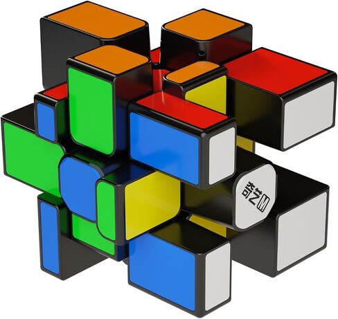 Qiyi Magnetic Mirror Cube 3x3x3 Speed Cube Magnets stickerless 3x3 Mirror Blocks Cube Different Shapes Cube with Titles (Blue) in Kuwait