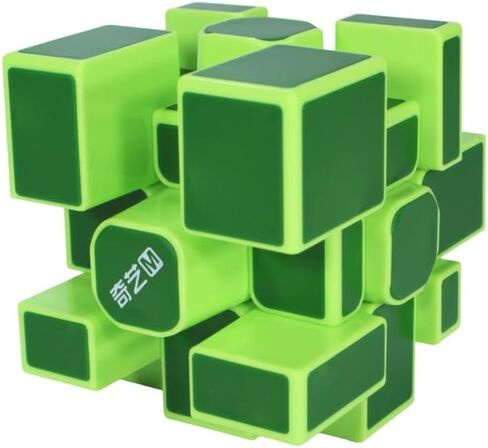 Qiyi Magnetic Mirror Cube 3x3x3 Speed Cube Magnets stickerless 3x3 Mirror Blocks Cube Different Shapes Cube with Titles (Blue) in Kuwait