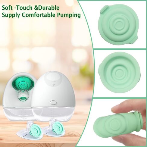 2pcs Duckbill Valves and 2pcs Pump Seals Diaphragm Compatible with Elvie Breast Pump, Replace for Elvie Pump Valves and Diaphragm, Pump Seal Used for Original Flange in Kuwait