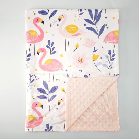 Baby Blanket for Girls Strawberry Pink Toddler Nursery Crib Throw Blanket with Dotted Backing Double Layer 30 x 40 Inch in Kuwait