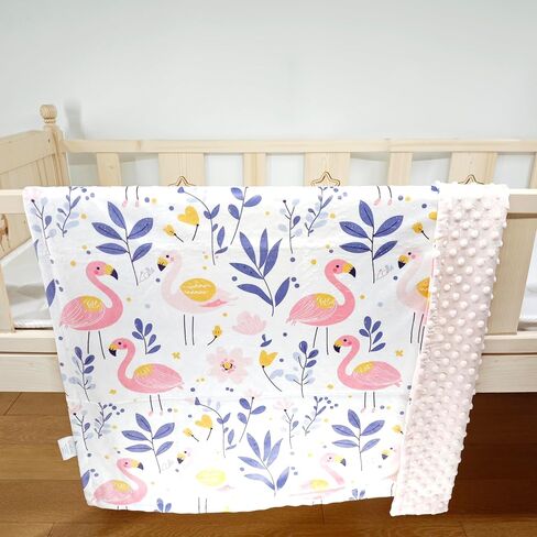 Baby Blankets for Girls with Strawberry Pink, Super Soft Plush Lightweight Nursery Bed Blanket for Newborn Infant Toddler, Cute Crib Throw Blanket with Double Layer Dotted Backing 30x40 Inch in Saudi Arabia