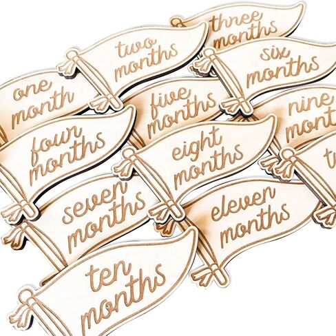Baby Monthly Milestone, Wooden Baby Milestone Signs, Monthly Milestone Wood Discs, Baby Milestone Discs (3D Black) in Saudi Arabia