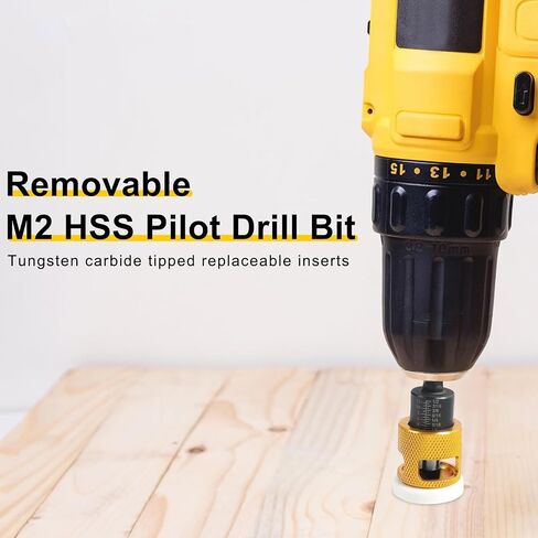 Kodilin 5PCS Countersink Drill Bit Set with Low Friction Depth Stop & Replaceable HSS M2 Drill Bit, Counter Sink Drill Bit for Wood, Plastic, Woodworking, with 1/4" Quick Change Hex Shank & Case in Saudi Arabia