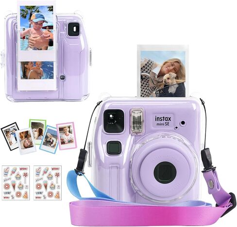 Camera Case for Fujifilm Instax Mini SE/7+/7s Instant Camera, Pink | Mini SE Protective Case, PU Leather Case for Instax Mini SE Bag, with Adjustable Camera Strap, Strong Protection, No Camera in Saudi Arabia