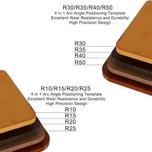 2 Pcs Router Corner Radius Template Router Radius Jig Aluminum Alloy Router Templates R10-R50 Use for Woodworking Router Corner Jigs with Router Table with Trimming Cutter and Storage Bag (Red) in Kuwait
