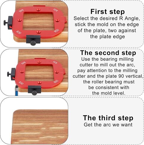 2 Pcs Router Corner Radius Template Router Radius Jig Aluminum Alloy Router Templates R10-R50 Use for Woodworking Router Corner Jigs with Router Table with Trimming Cutter and Storage Bag (Red) in Kuwait