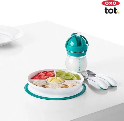 OXO Tot Stick and Stay Suction Divided Plate - Opal (Pack of 2) in Saudi Arabia
